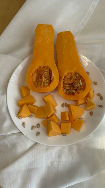 Butternut Squash Cubes cooked in air fryer