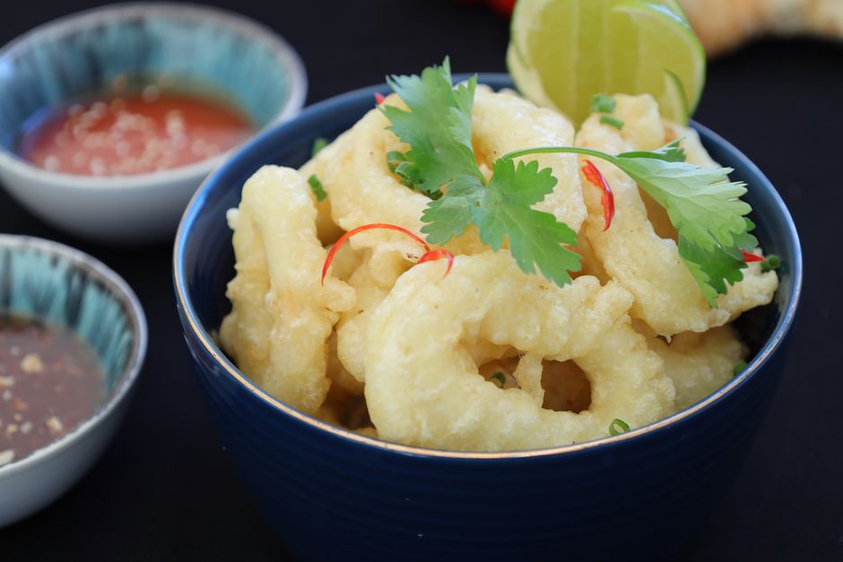 Calamari Rings cooked in air fryer