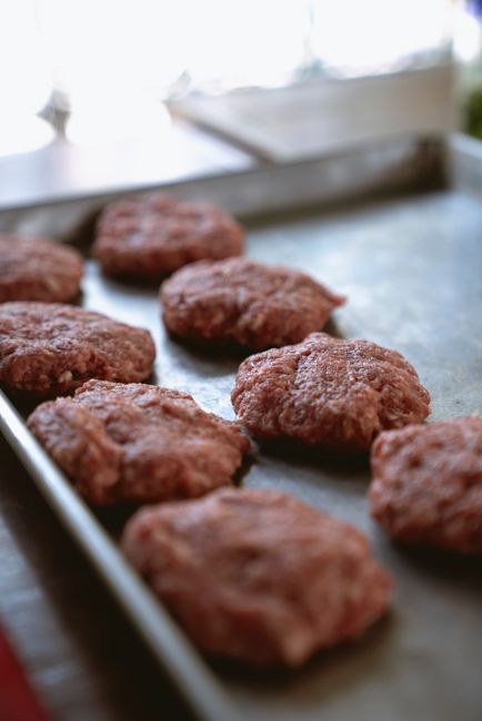 Frozen Burger Patties cooked in air fryer