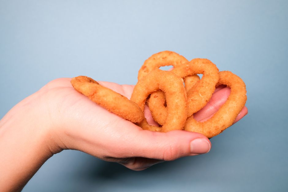 Frozen Onion Rings cooked in air fryer