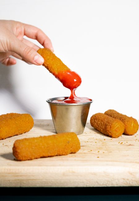 Homemade Mozzarella Sticks cooked in air fryer