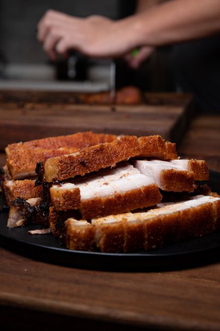 Pork Belly Slices cooked in air fryer