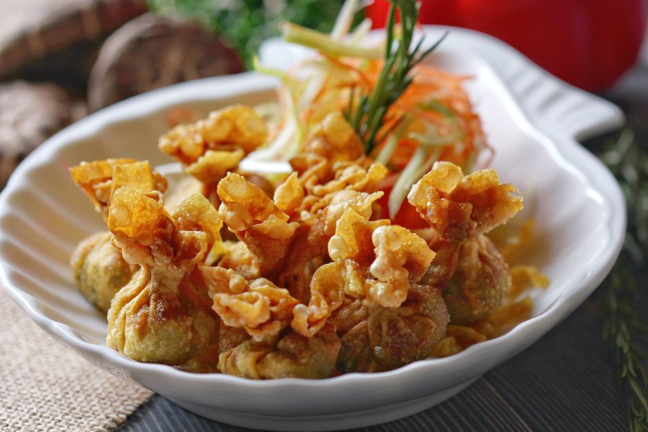 Crispy Wontons cooked in air fryer
